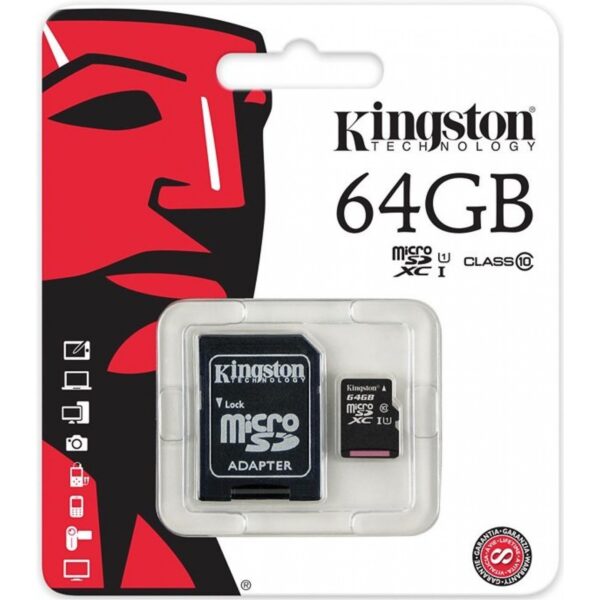 MicroSD 64Go Kingston UHS-I Canvas Select+ c10 U1 * TCP 2.80€ incl.
