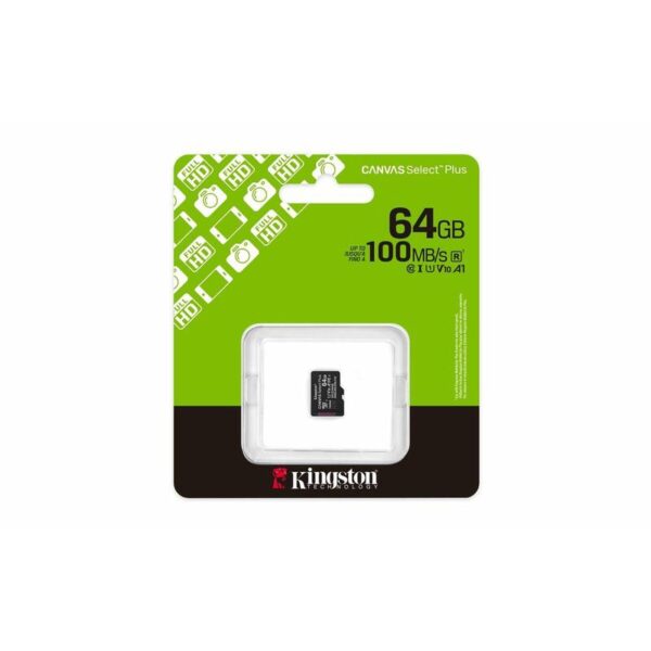 MicroSD 64Go Kingston UHS-I Canvas Go! Plus c10 U3 (TCP 2.80€ incl.)