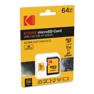 MicroSD 64Go KODAK XC UHS-I U3 V30 c10 * TCP 2.80€ incl.