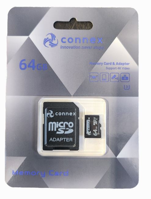 MicroSD 64Go CONNEX U1 R70 W10 (TCP 2.80 € incl.)