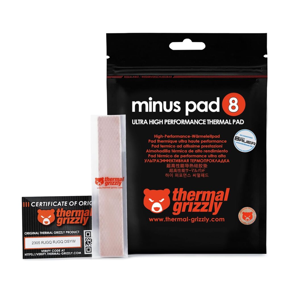 Pad Thermique Thermal Grizzly Minus Pad 8 120x20x1,5mm (Rose) - TG-MP