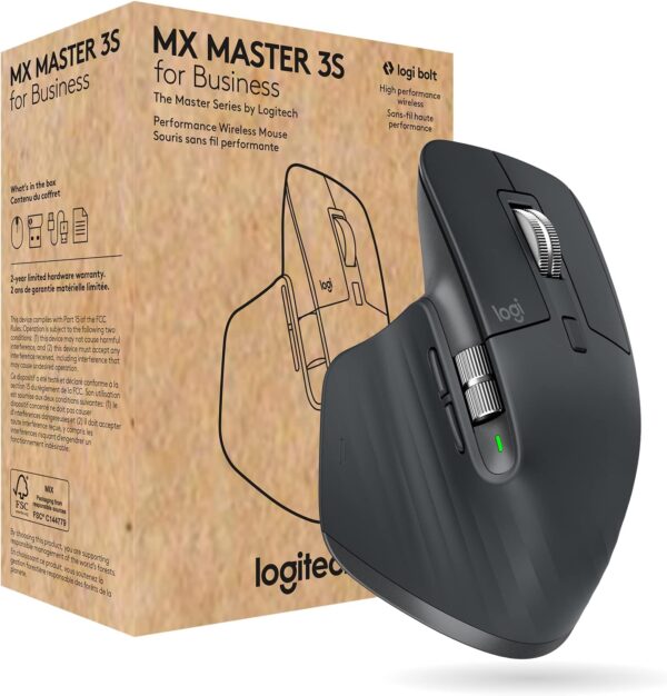 SOURIS LOGITECH MX MASTER 3S s/fil rech. Bolt Graphite * 910-006559
