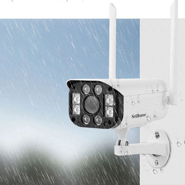 SriHome SH031E-3MP * Caméra IP 3MP H.265 EXT. Bi-Dir IR WiFi ONVIF