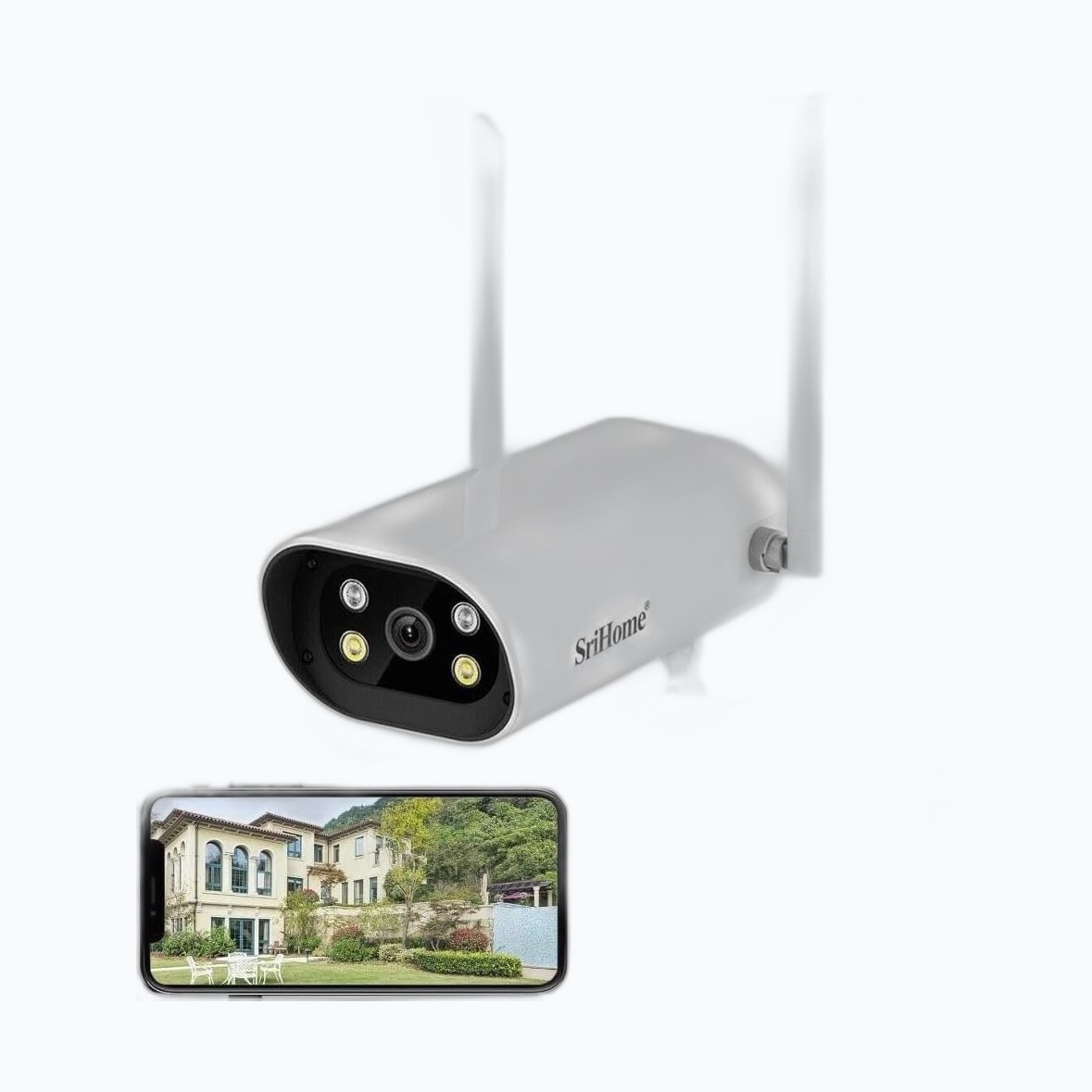 SriHome SH037-5MP * Caméra IP 5MP H.265 EXT. Bi-Dir. IR WiFi ONVIF