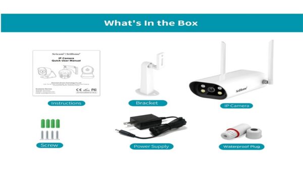 SriHome SH037-5MP * Caméra IP 5MP H.265 EXT. Bi-Dir. IR WiFi ONVIF