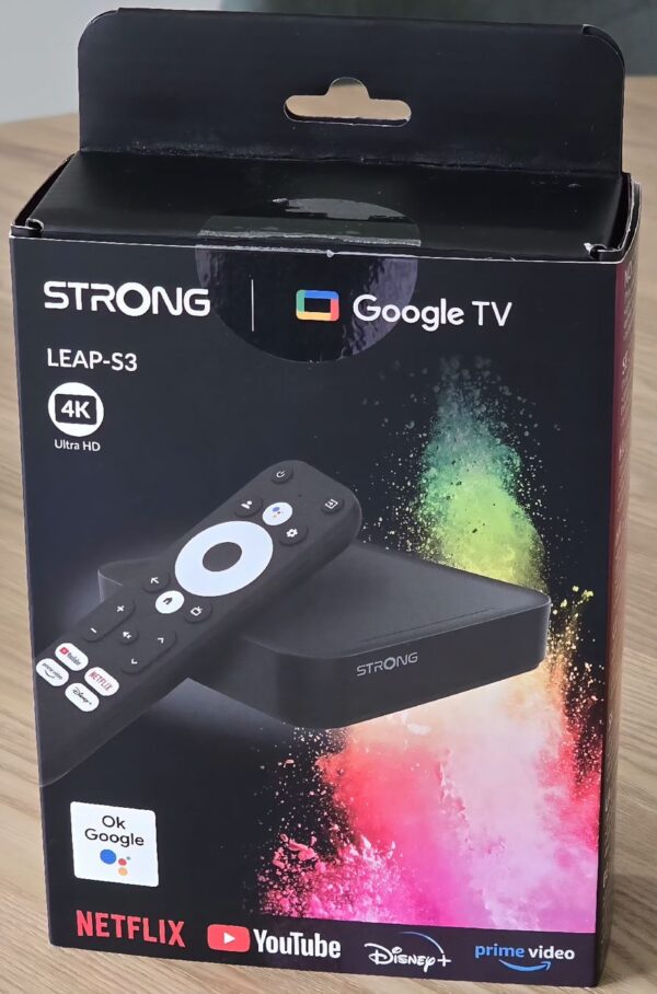 STRONG LEAP-S3+ v3 Google TV Box 4K UHD LAN/WiFi +USB * Blanc