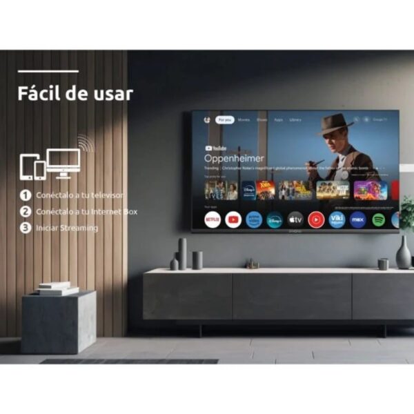 STRONG LEAP-AIR TV Stick 4K/UHD WiFi +Télec. AndroïdTV * Noir #FV