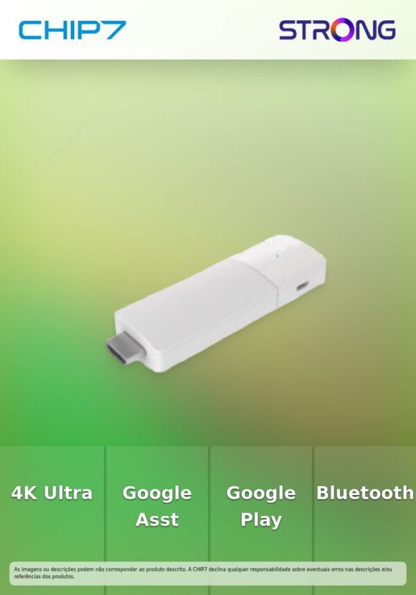 STRONG LEAP-AIR TV Stick 4K/UHD WiFi +Télec. AndroïdTV * Noir #FV