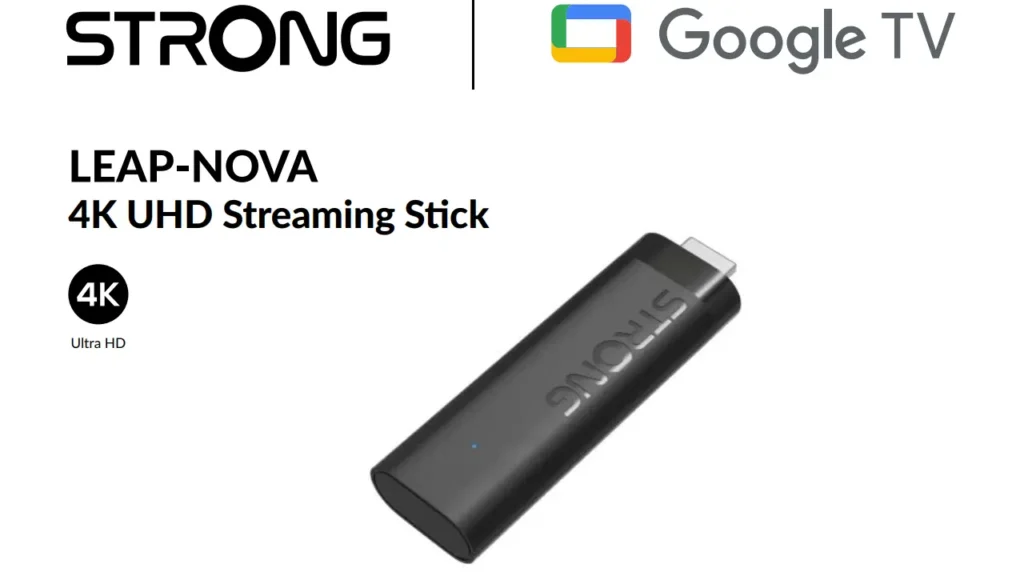 STRONG LEAP-NOVA TV Stick 4K/UHD WiFi +Télec. GoogleTV * Noir