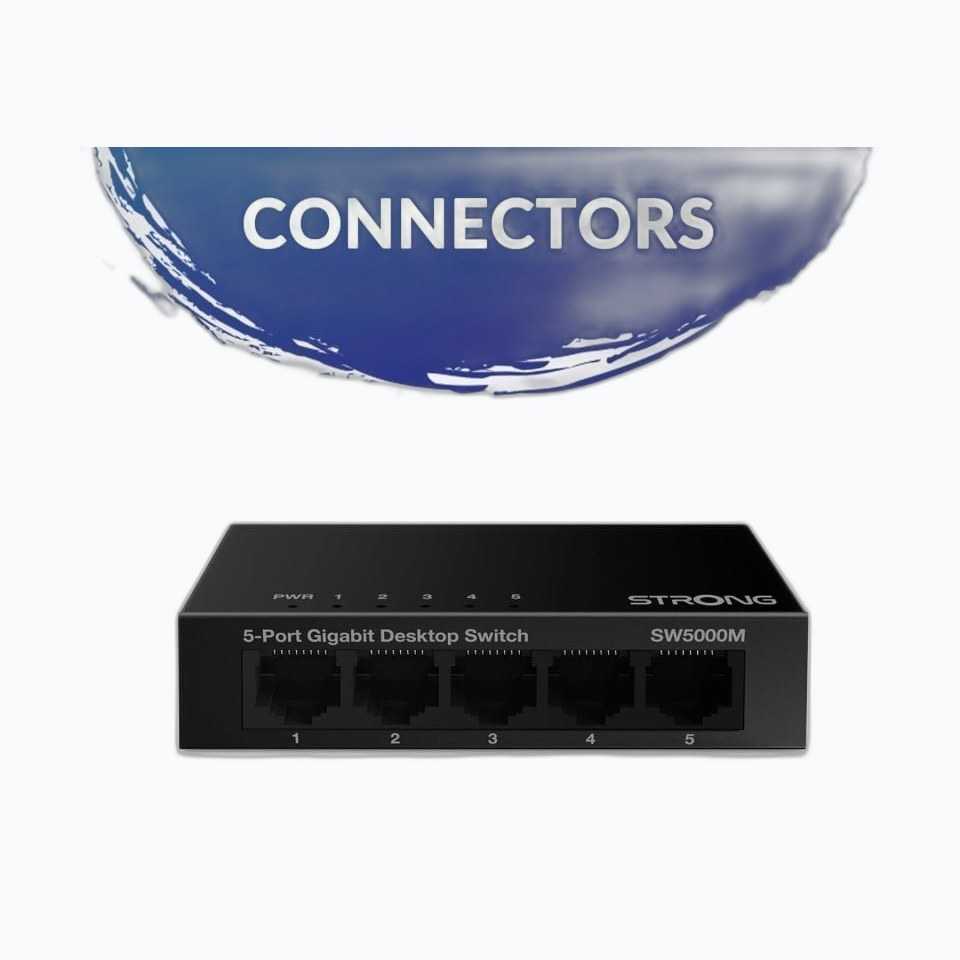 STRONG SW5000P * SWITCH 5 ports GbLAN Bureau/Mural * Blanc