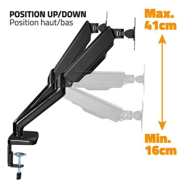 ADVANCE - SUPPORT BUREAU pour 2 ECRANS 17-32 9kg * ADV-ARM2M