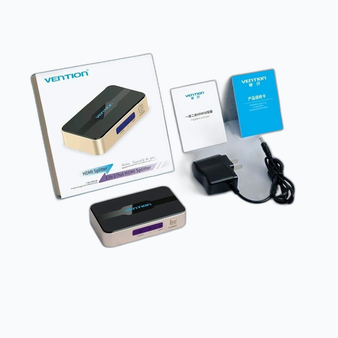 Splitter HDMI 4K Vention 2 ports (Noir/Or) - ACBG0-EU