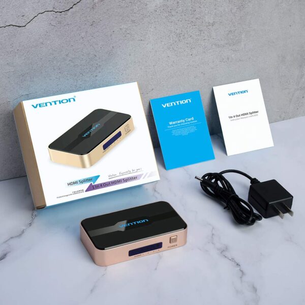 Splitter HDMI 4K Vention 4 ports (Noir/Or) - ACCG0-EU