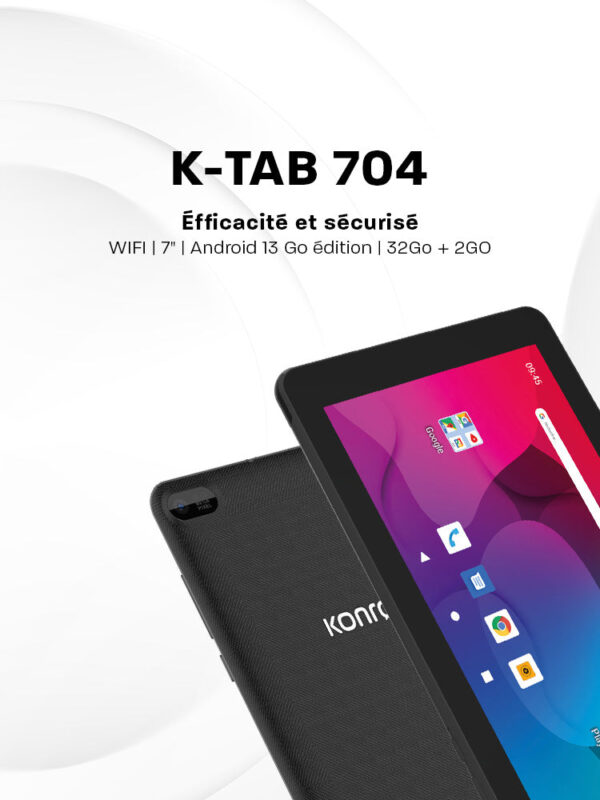 KONROW K-TAB 704 7Cortex-A35 1,5GHz 3/32Go wifi Andr13* Noir