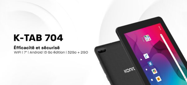 KONROW K-TAB 704 7Cortex-A35 1,5GHz 3/32Go wifi Andr13* Noir