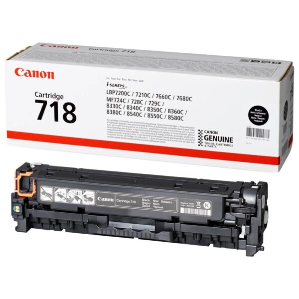 TONER CANON 718 BK (Noir) 3500p. pour LBP7200/MF8330/8350/8340CDN