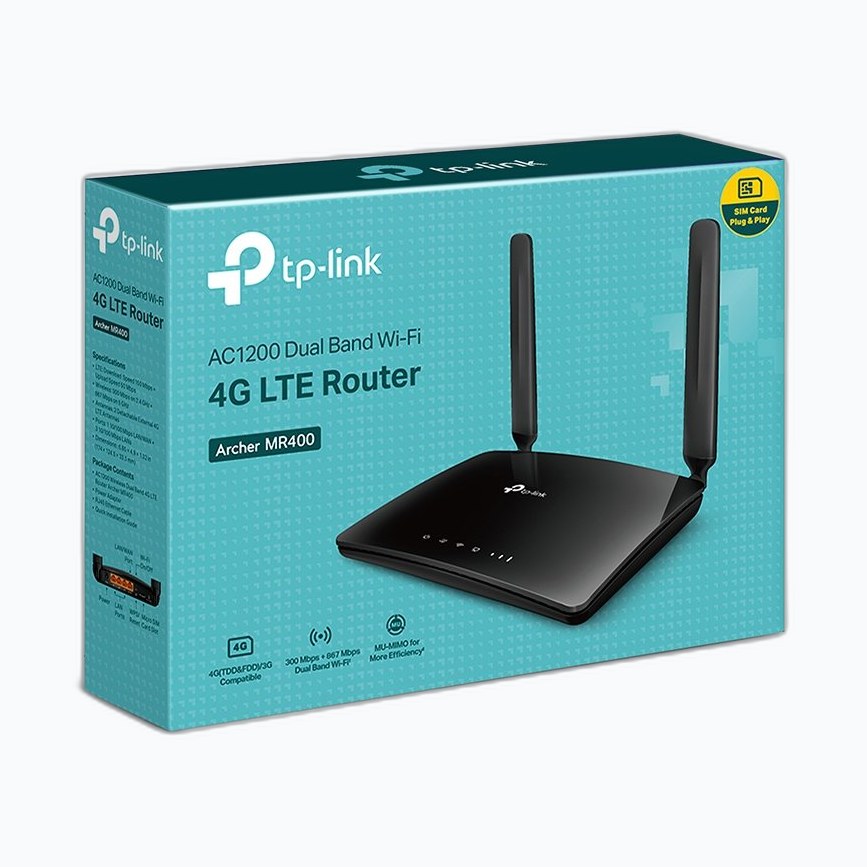 TP-LINK Archer MR400 * ROUTEUR 4G/LTE WiFi bi-bande AC1200 Mbps 4xLAN