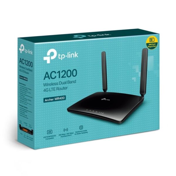 TP-LINK Archer MR400 * ROUTEUR 4G/LTE WiFi bi-bande AC1200 Mbps 4xLAN