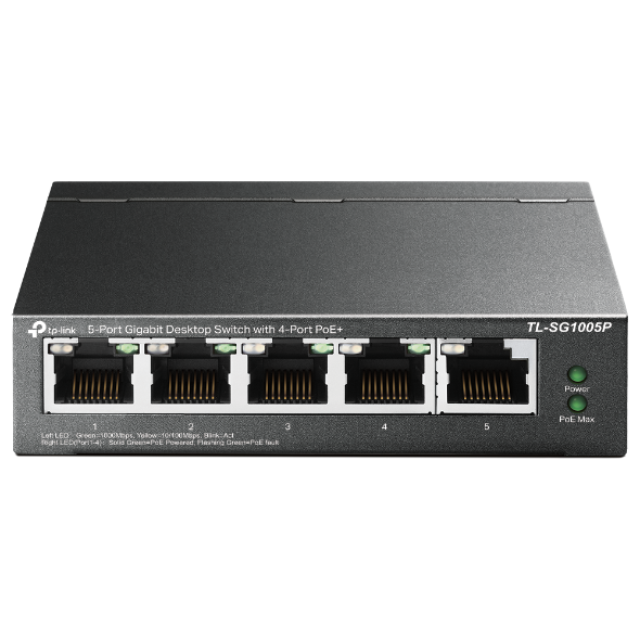TP-LINK TL-SG1005P * SWITCH 5 ports GbLAN dont 4xPoE (65W)
