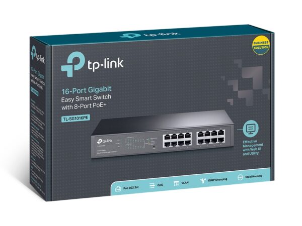 TP-LINK TL-SG1016PE * SWITCH 16xGbL dont 8 PoE+ (110W) rackable