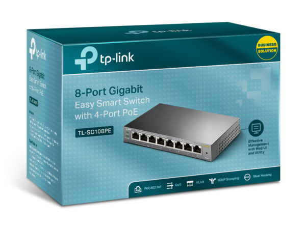 TP-LINK TL-SG108PE * SWITCH 8 ports GbLAN dont 4xPoE (55W) EasySmart