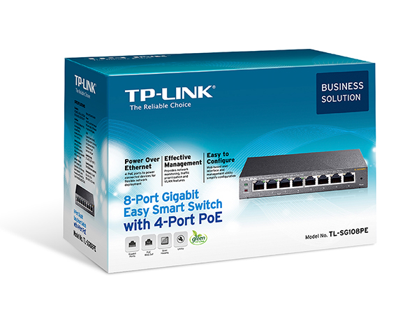 TP-LINK TL-SG108PE * SWITCH 8 ports GbLAN dont 4xPoE (55W) EasySmart
