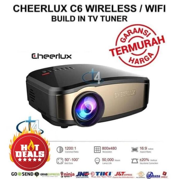 VIDEOPROJ. CHEERLUX C6 Mini Projecteur HD 180lu HDMI/USB Andr13
