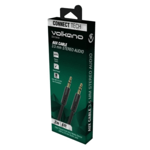 VOLKANO CAB348-BK - CABLE AUDIO JACK M/M 3.5mm 2M * Noir