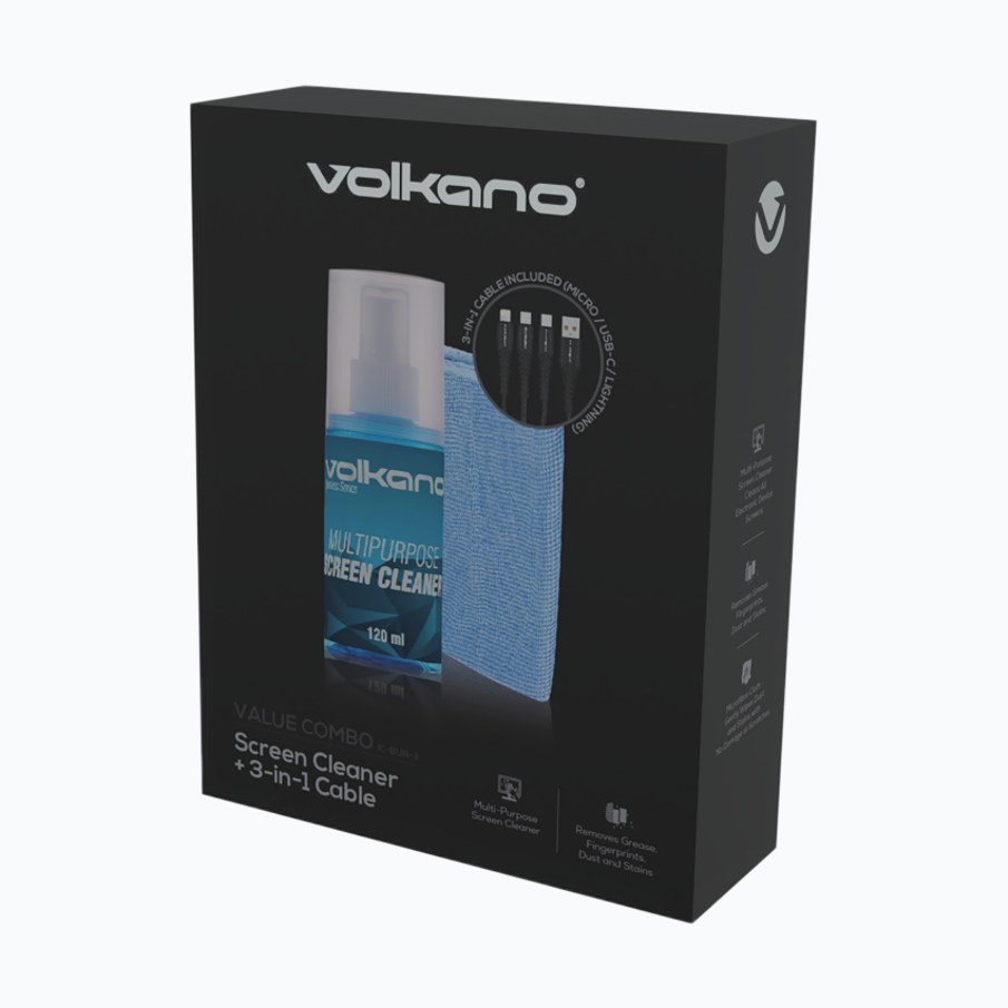VOLKANO IC-BUN-3 VALUE Combo Bundle Kit Nettoyage+Câble charge 3-en-1