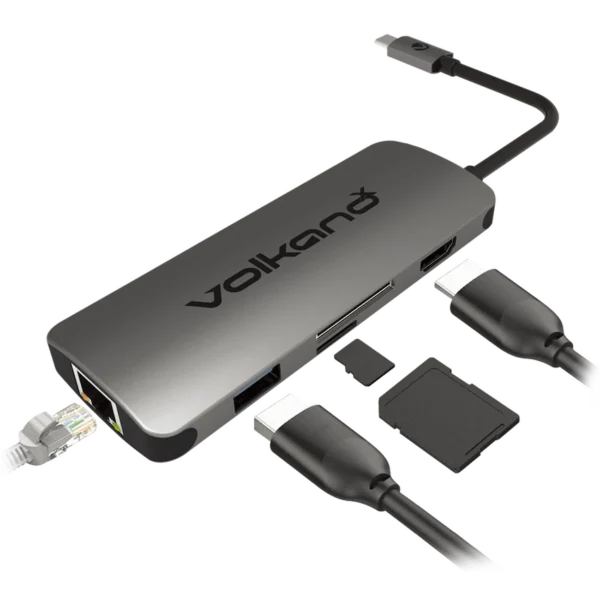 VOLKANO VK-20075-CH Dock USB-C HDMI/GbL/3xUSB3/Audio +Lect.