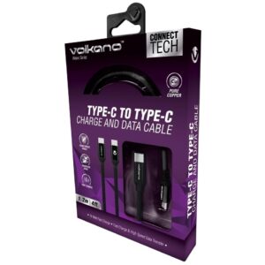 VOLKANO VK-20167-BK WEAVE Series USB-C (M/M) 1,2m 18W * Noir