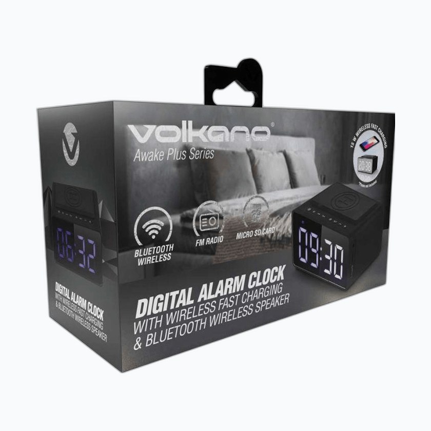 VOLKANO VK 8251-BK Réveil & Haut-parleur sans fil Awake Plus série*Nr