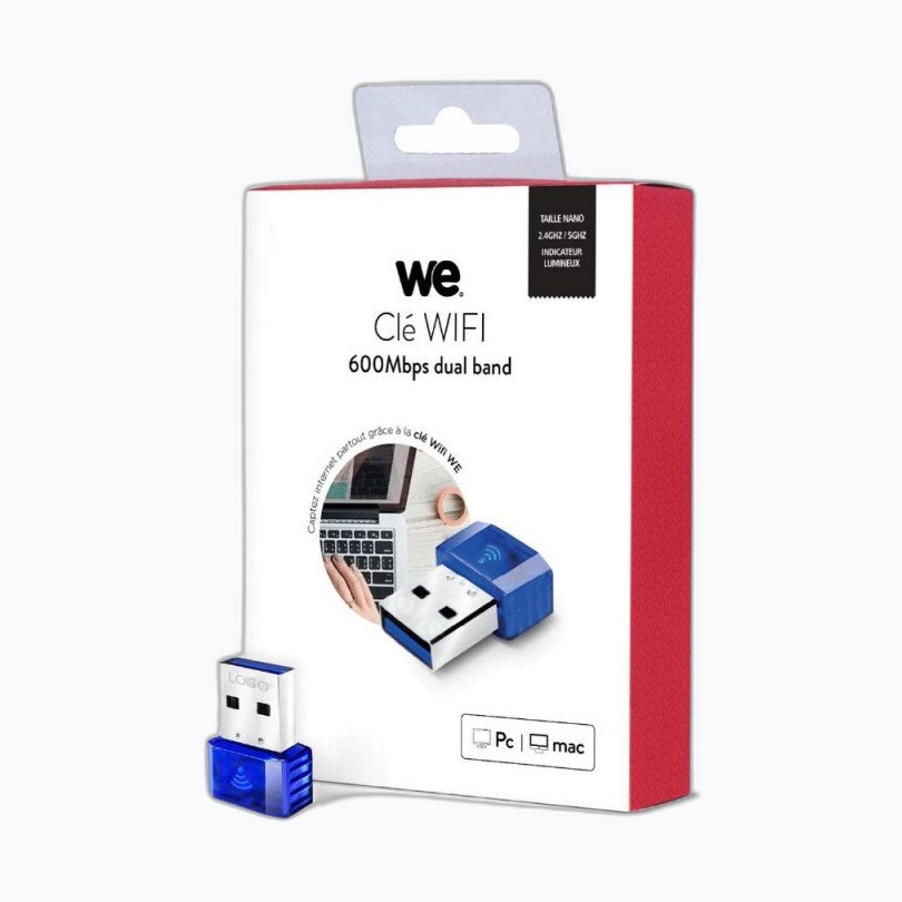 WE - AC600 Nano * Clé USB WiFi AC600 Dual Band USB2.0 150Mb/s en 2.4G