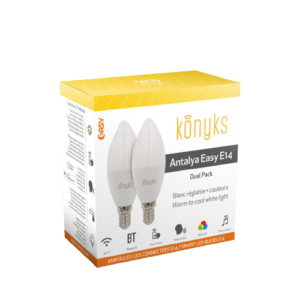 KONYKS ANTALYA E14-Lot 2 Ampoules E14 WiFi Bth RGB Blanc réglable 5W