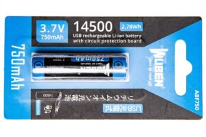 WUBEN 14500 BATTERIE 750mAH Avec Micro Port USB