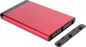 HEDEN Boitier EXT. USB3 pour HDD 2,5 SATA ALU BROSSé ROUGE