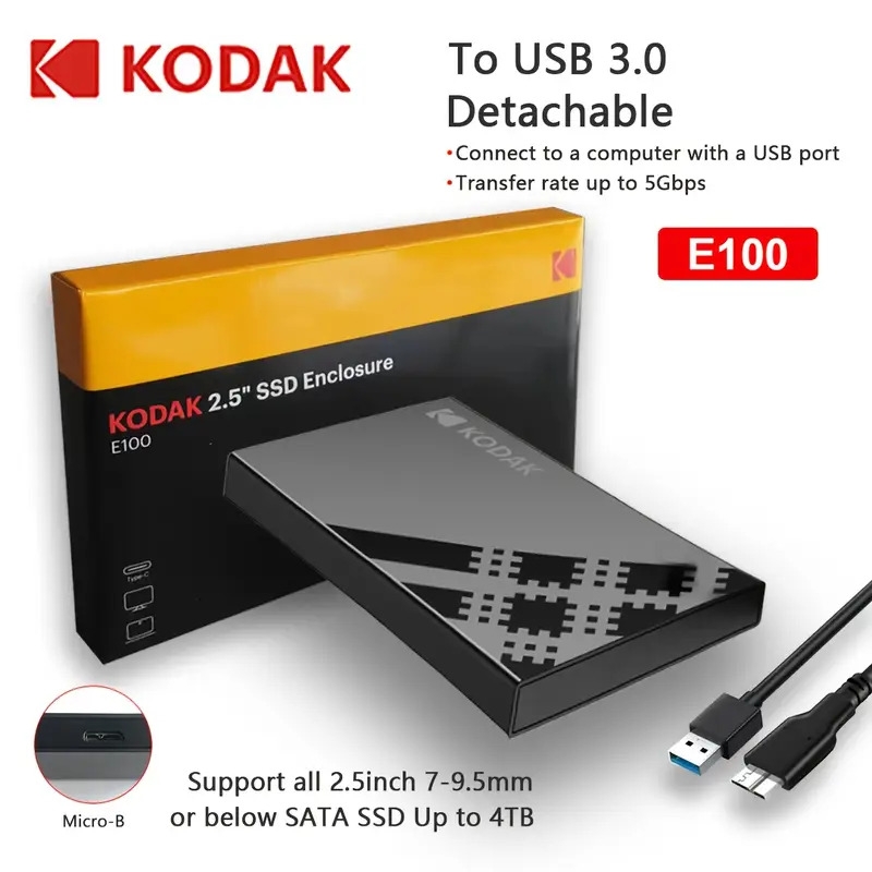 KODAK E100 Boitier EXT. USB3.0 pour HDD/SSD 2,5 SATA * EKACE100