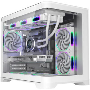 BT Mini Micro ATX 1stPlayer UView 6 RGB - vitrés (Blanc) * UV6-WH-2