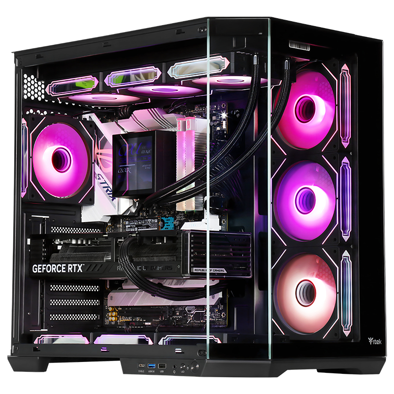BT Moyen ATX iTek Dark Cave Aku RGB - vitrés (Noir) * ITGCADCAKB