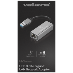VOLKANO VK-20166-GM Adaptateur USB3.0 (M) vers GbLAN 10/100/1000