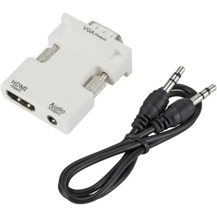 ADAPTATEUR HDMI (M) vers VGA (F) +Audio ECO Blanc * 051224