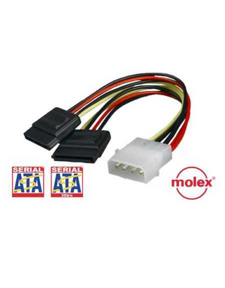 ADAPTATEUR ALIM. MOLEX VERS 2x SATA * 147552