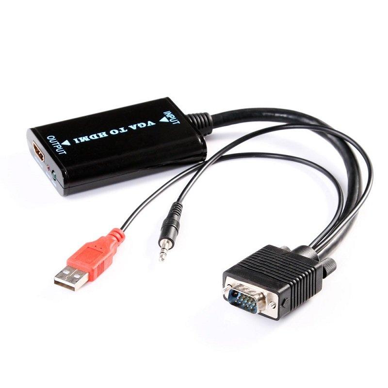 CONVERTISSEUR VGA (M) +Audio vers HDMI (M) alim. via USB 2m * 127848