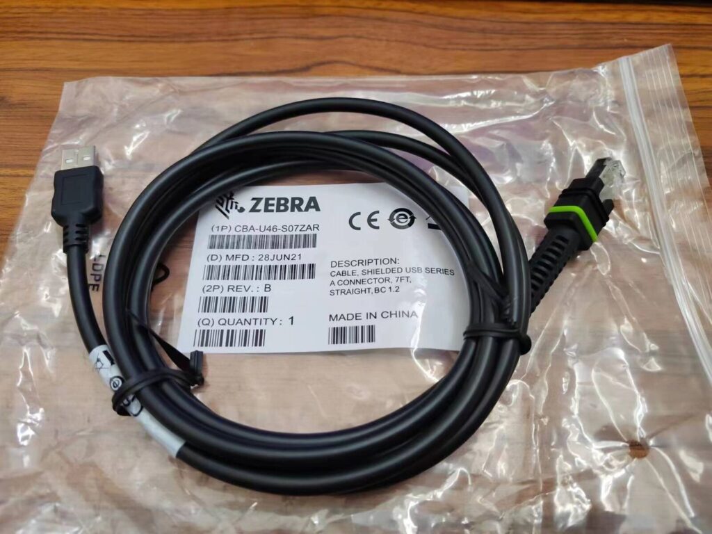 CABLE ZEBRA USB Series A CONNECTOR 2.1m DROIT * CBA-U01-S07ZAR