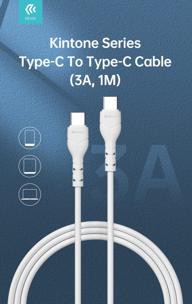 DEVIA Kintone Series Type-C To Type-C Cable (3A,1M)