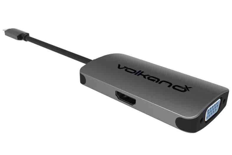 VOLKANO VK-20044-CH ADAPTATEUR USB-C (M) vers HDMI+VGA (F) 10cm