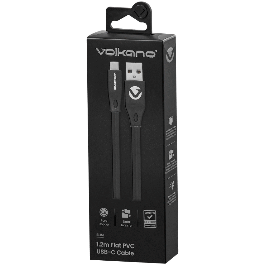 VOLKANO VK-20227-BK Slim Series Cable USB-C (M/M) 1,20m 2.4A - Noir