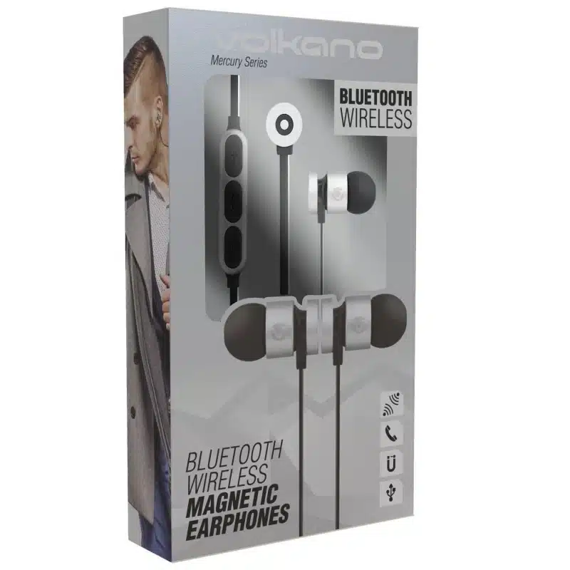 VOLKANO VK-1006-SL ECOUTEURS INTRA Magnet Bluetooth GRIS +Box