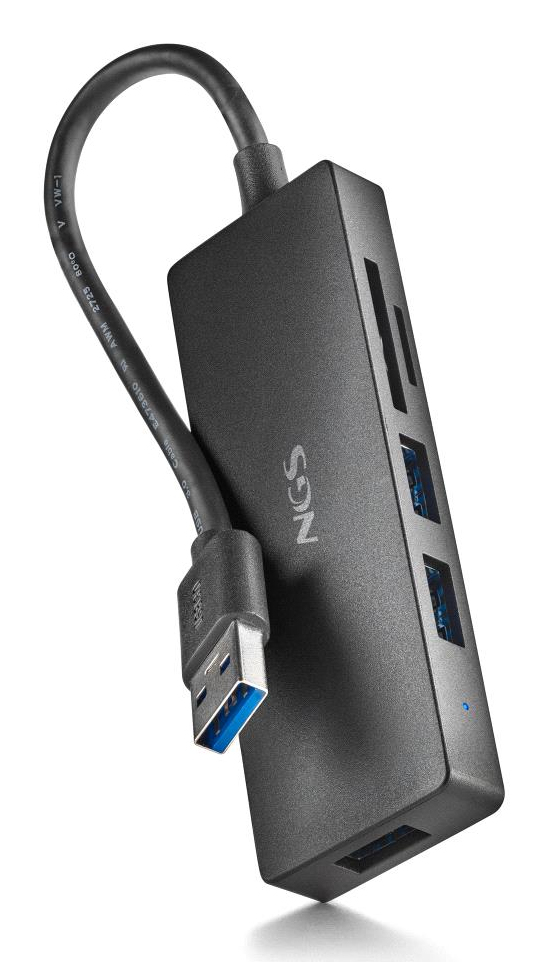 Hub USB-C 3.0 NGS iHub Reader - 3 ports USB-A + lecteur de cartes (Gr