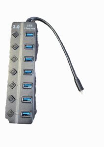 HUB USB-C 7 ports +Interrupteur/ALIM. chipset GL3510 * ZGH-C08